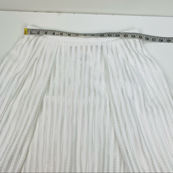 H&M Lace Skirt White Bohemian Mesh A Line Size 12 - Picture 9 of 10
